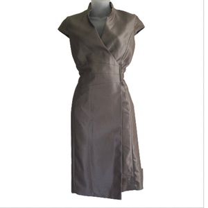 ⭐️ New Calvin Klein Faux Wrap Dress Taupe Sz 6